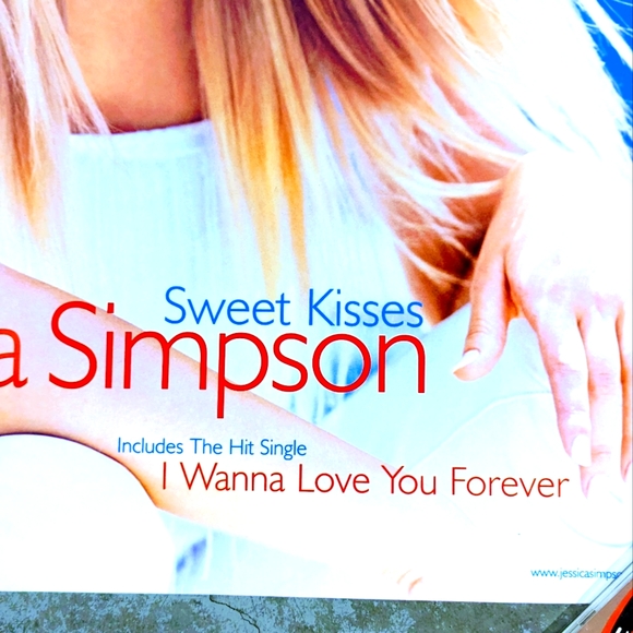 Vintage 1999 Jessica Simpson Sweet Kisses Music Store Promo Poster - Picture 2 of 4